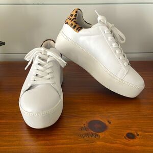 Ash White Leather Platform Sneaker